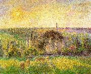 Camille Pissaro Countryside and Eragny Church and Farm china oil painting reproduction